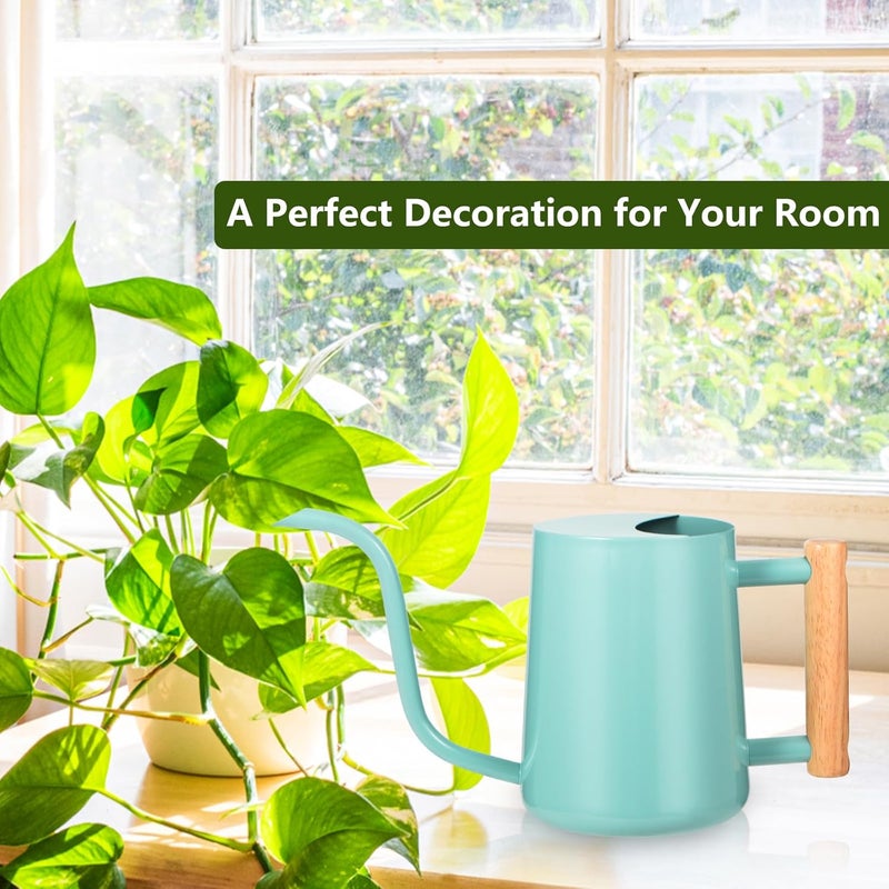 GUKJOB Watering Can Indoor Plants, 35oz Small Indoor Stainless Steel Metal Watering Can Modern Decorative Watering Pot with Long Spout for Indoor House Plant Bonsai Outdoor Garden Flowers -Green - Image 3